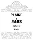 Paisley Scalloped Vertical Big Rectangle Wedding Labels